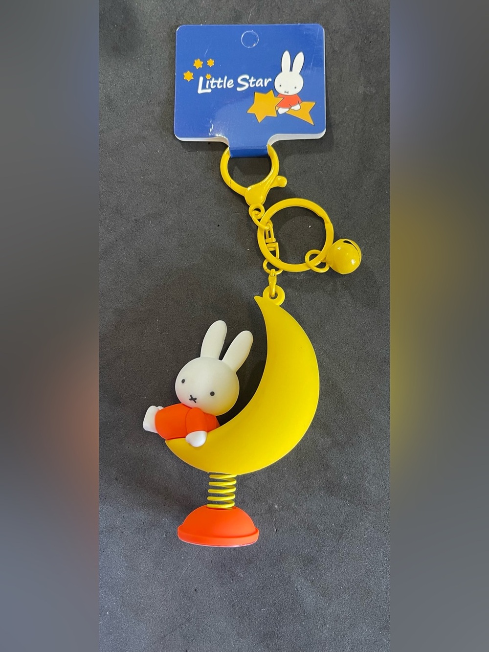 Miffy Dreamland Crescent Moon Figure Spring Loaded Keyclip Keychain NEW